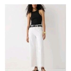 J Crew Slim Wide Leg Jean Size T26 White BP462 Coastal Beach Nautical Resortwear